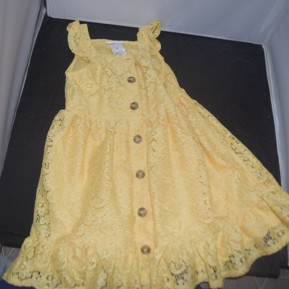Little Lass yellow lace dress 3T